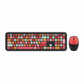 Wireless Keyboard and Mouse Combo - Full-Size Keyboard Black Red Flush Keys by Zerodamage Sahara Case LLC