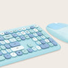 Wireless Keyboard and Mouse Combo with Aqua Flush Keys