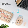 Wireless Keyboard and Mouse Combo with Lime Beige Keys by Zerodamage Sahara Case LLC