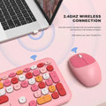 Wireless Keyboard and Mouse Combo with Lime Pink Keys by Zerodamage Sahara Case LLC