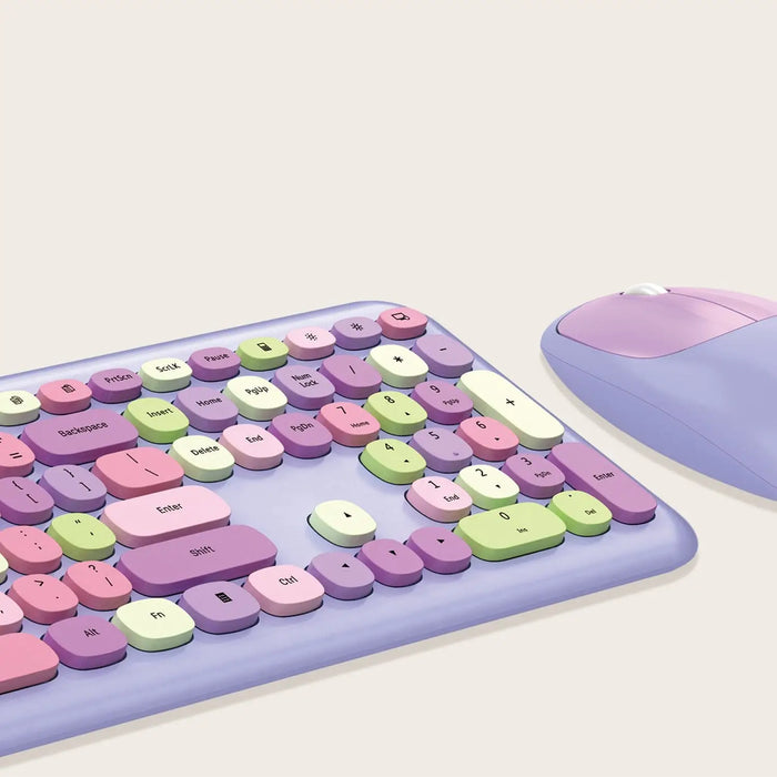 Wireless Keyboard and Mouse Combo with Purple Keys by Zerodamage Sahara Case LLC