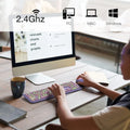 Wireless Keyboard and Mouse Combo with Purple Keys by Zerodamage Sahara Case LLC