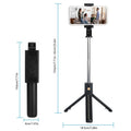 Wireless Selfie Stick Extendable Tripod with Detachable Remote Shutter for 3.5-6.2" Phone by DailySale