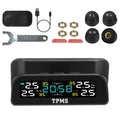 Wireless Solar Car Tire Pressure Monitoring System Auto Tire Pressure with Sensors Temperature Alarm by DailySale