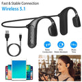 Wireless V5.1 Bone Conduction Earphones with Sensitive Mic by DailySale