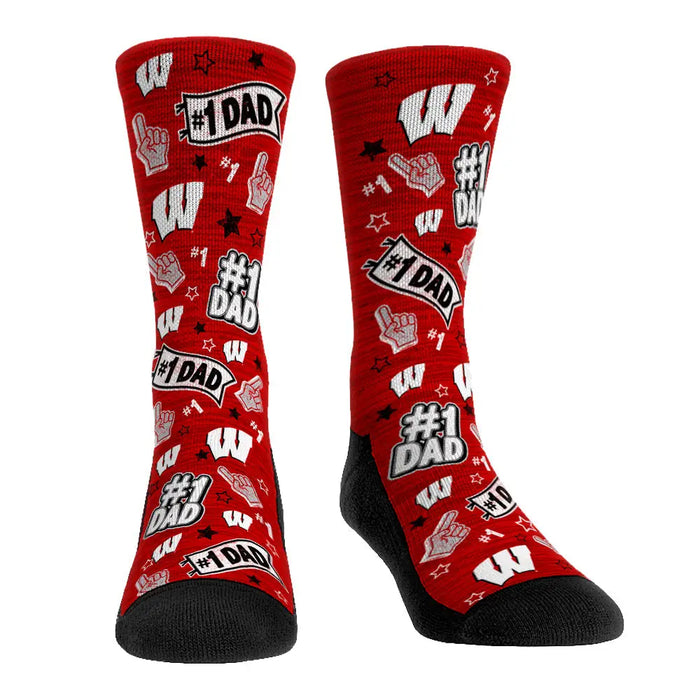 Wisconsin Badgers - #1 Dad by Rock 'Em Socks