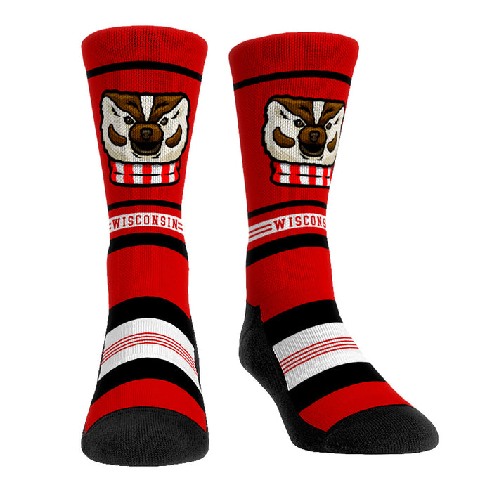 Wisconsin Badgers - Game Face Mascot Crew by Rock 'Em Socks