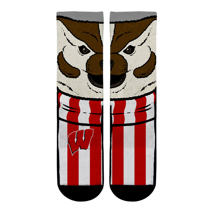 Wisconsin Badgers - Bucky Mascot Crew by Rock 'Em Socks
