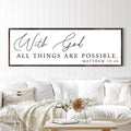 With God All Things Are Possible Faith Sign III by Tailored Canvases