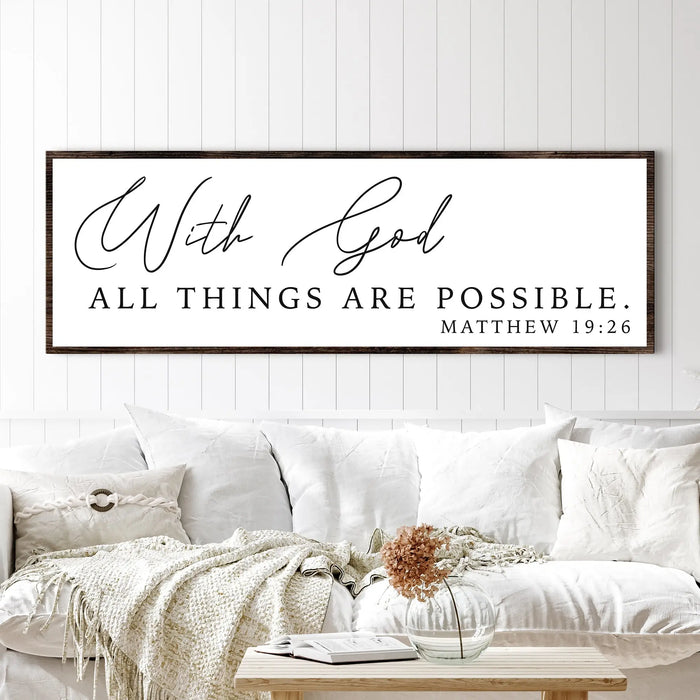 With God All Things Are Possible Faith Sign III by Tailored Canvases