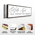 With God All Things Are Possible Faith Sign III by Tailored Canvases