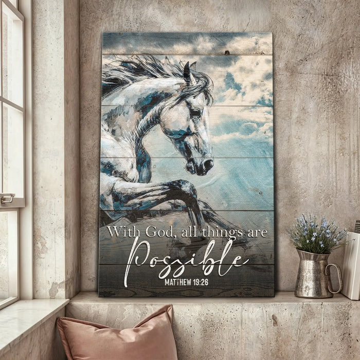 With God All Things Are Possible Faith Sign IV by Tailored Canvases