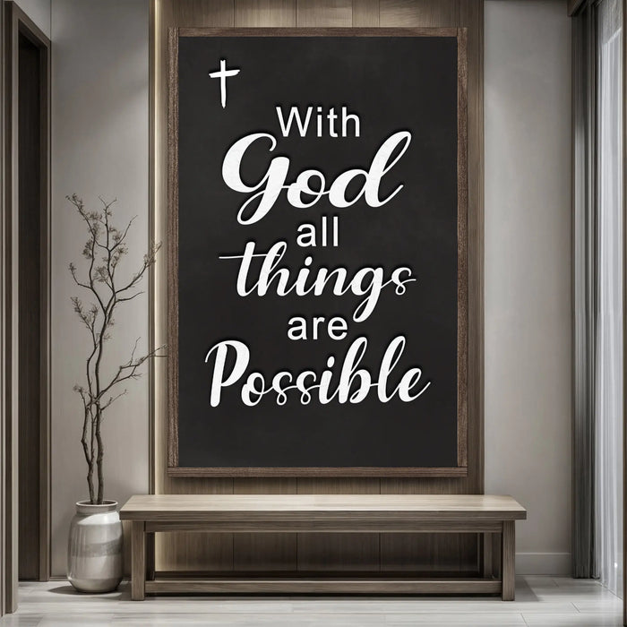 With God All Things Are Possible Faith Sign V by Tailored Canvases