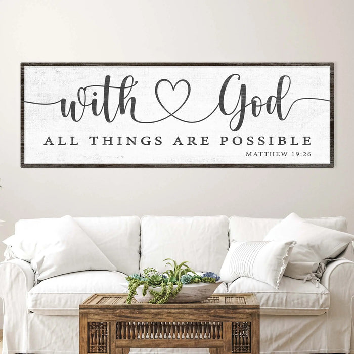 With God All Things Possible Faith Sign IV by Tailored Canvases