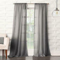 No. 918 1-Panel Lourdes Crushed Sheer Window Curtain, Grey, 59X84 by Vanessa Jane
