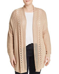 One A Womens Plus Long Sweater Open-Front Sweater by Vanessa Jane