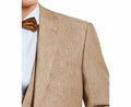 Bar III Mens Slim-Fit Tan Pinstripe Linen Suit Jacket by Vanessa Jane