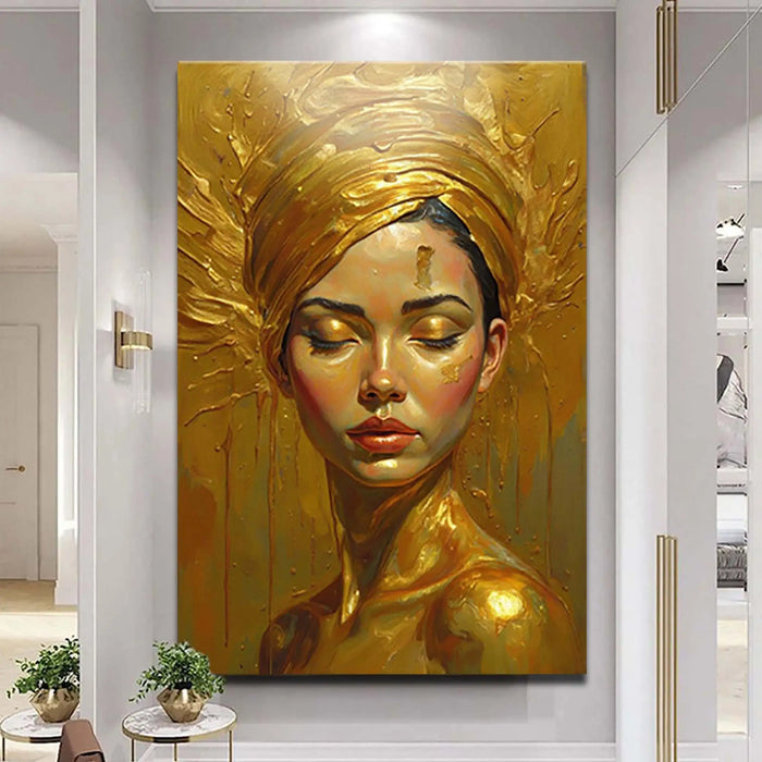 Woman's Golden Serenity Wall Art by Tailored Canvases