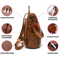Women Backpack Purse PU Leather Anti-theft Casual Shoulder Bag by DailySale