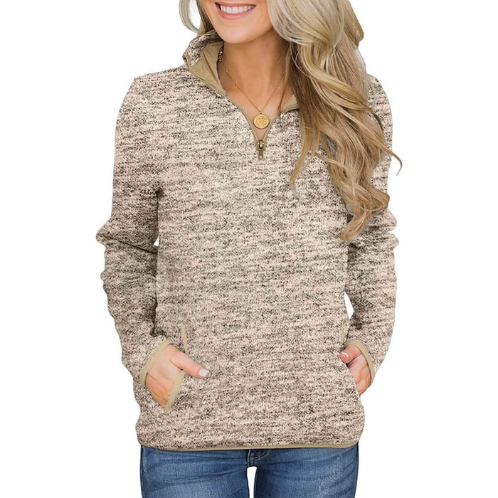 Women Casual Long Sleeve Stand Collar with Pockets by DailySale