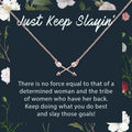 Women Empowerment - Keep Slaying - Double Intersecting Arrows Necklace by Dear Ava