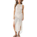 Women Hollow Out Sleeveless Bikini Swimsuit Side Split Long Beach Dresses by DailySale