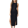 Women Hollow Out Sleeveless Bikini Swimsuit Side Split Long Beach Dresses by DailySale