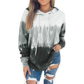 Women Hoodies Tops Tie Dye Printed Long Sleeve Drawstring Pullover Sweatshirts with Pocket by DailySale