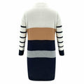 Women Knit Cowl Turtleneck Stripe Sweater Dress Long Sleeve Pullover Mini Dress by DailySale