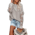 Women Lace Crew Neck Sweater by DailySale
