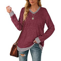 Women Lightweight V Neck Long Sleeve Tunic by DailySale