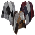 Women Long Soft Knitted Shawl Extra Thick Plaid Blanket Wrap Cape by DailySale