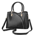 Women Medium Sized Leather Satchel Crossbody Bag with Stylish Stitching Detachable Strap by DailySale