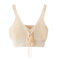 Women Sleeveless Lace Up Knitted Cami Tank Top Sexy Loose Crop Tops Blouse by DailySale