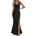 Women Sleeveless V Neck Split Evening Cocktail Long Dress by DailySale