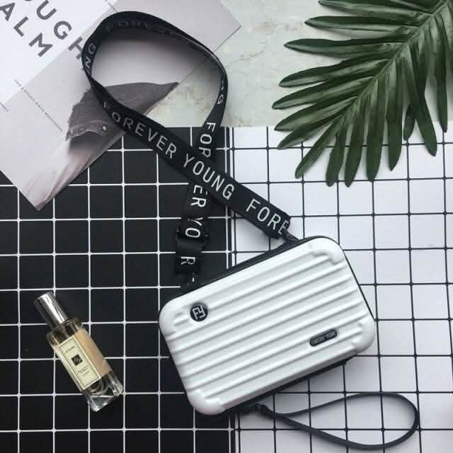 Women Suitcase Box Shape Crossbody Shoulder Bag Letter Band Travel Carrying by DailySale
