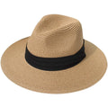 Women Wide Brim Straw Panama Roll up Hat by DailySale