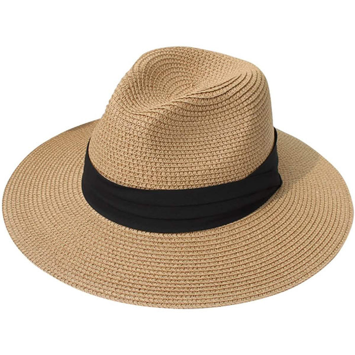Women Wide Brim Straw Panama Roll up Hat by DailySale