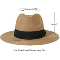 Women Wide Brim Straw Panama Roll up Hat by DailySale