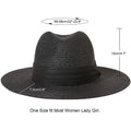 Women Wide Brim Straw Panama Roll up Hat by DailySale