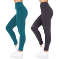 Women's 2-Pack Women's High Waist Active Full Length Leggings with Motto by DailySale