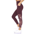 Women's 7/8 Active Leggings with Sheer Mesh Floral Panel and Pockets by DailySale