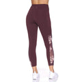 Women's 7/8 Active Leggings with Sheer Mesh Floral Panel and Pockets by DailySale