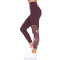 Women's 7/8 Active Leggings with Sheer Mesh Floral Panel and Pockets by DailySale