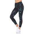 Women's 7/8 Highwaist Marble Leggings with Sheer Mesh Panel and Pockets by DailySale