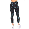 Women's 7/8 Highwaist Marble Leggings with Sheer Mesh Panel and Pockets by DailySale