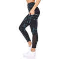 Women's 7/8 Highwaist Marble Leggings with Sheer Mesh Panel and Pockets by DailySale