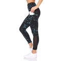 Women's 7/8 Highwaist Marble Leggings with Sheer Mesh Panel and Pockets by DailySale