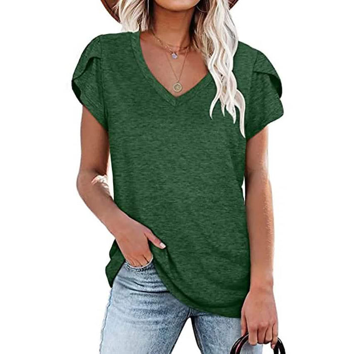 Women's Athleisure T-Shirt V-Neck Top by DailySale
