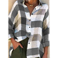 Women's Basic Loose Checkered Long Sleeve Shirt by DailySale